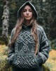 Women's Viking Tribal Tree Of Life Celtic Jacquard Hooded Sweater Women's Viking Tribal Tree Of Life Celtic Jacquard Hooded Sweater