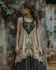 Vintage Tribal Celtic Knot Life Of Tree Patchwork Tank Midi Dress