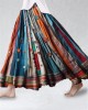 Boho Colorful Textile Flowy Linen Blend Wide Skirt Boho Colorful Textile Flowy Linen Blend Wide Skirt