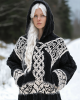 Women's Viking Tribal Jacquard Celtic Inspired Chunky Knit Hooded Sweater