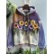 Classy Flowers Embroidered Contrast Color Washed Hoodie