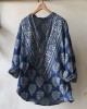 Indigo Leaves Ethnic Block Print Beach Linen Tunic Indigo Leaves Ethnic Block Print Beach Linen Tunic
