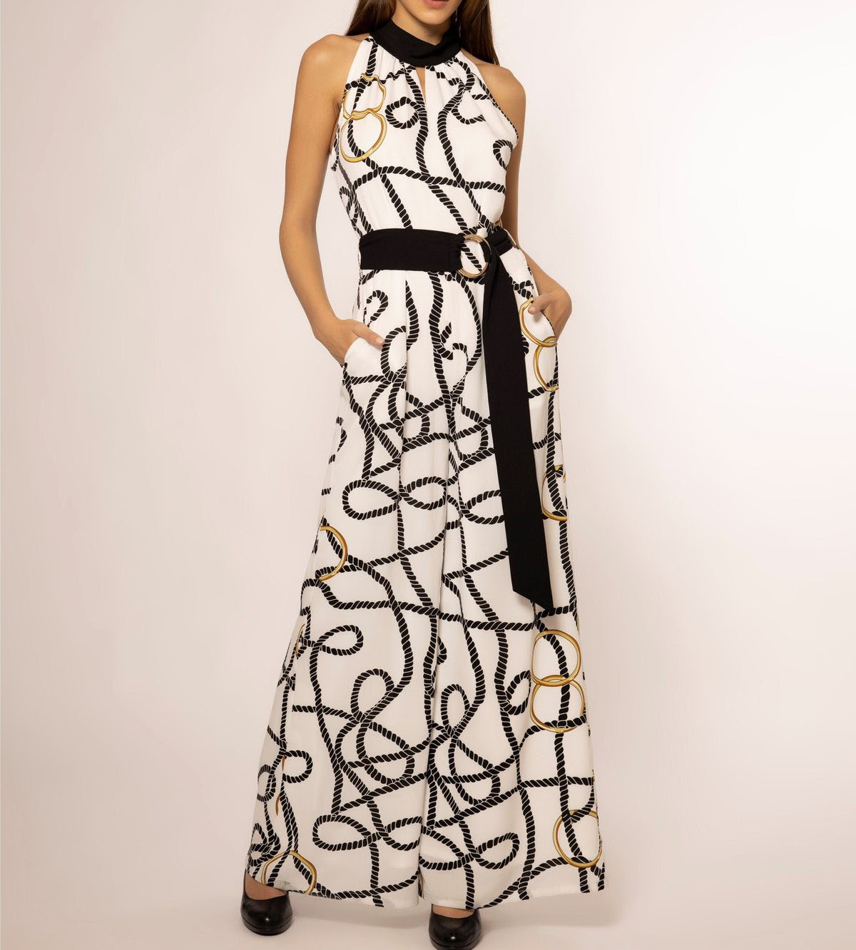 Fashionable retro chain patchwork dress HF0814-03-02 Fashionable retro chain patchwork dress HF0814-03-02