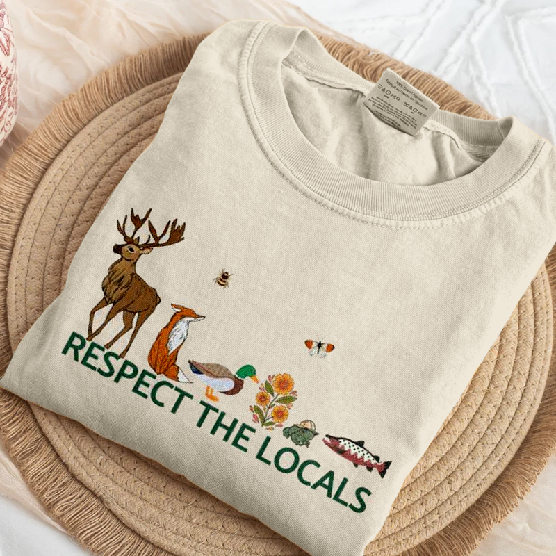 Respect The Locals Forest Animal Print Comfy T Shirt Respect The Locals Forest Animal Print Comfy T Shirt