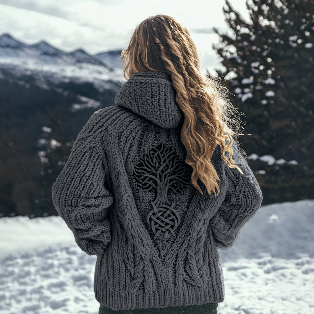 Women's Viking Tribal Tree Of Life Celtic Knot Hooded Sweater