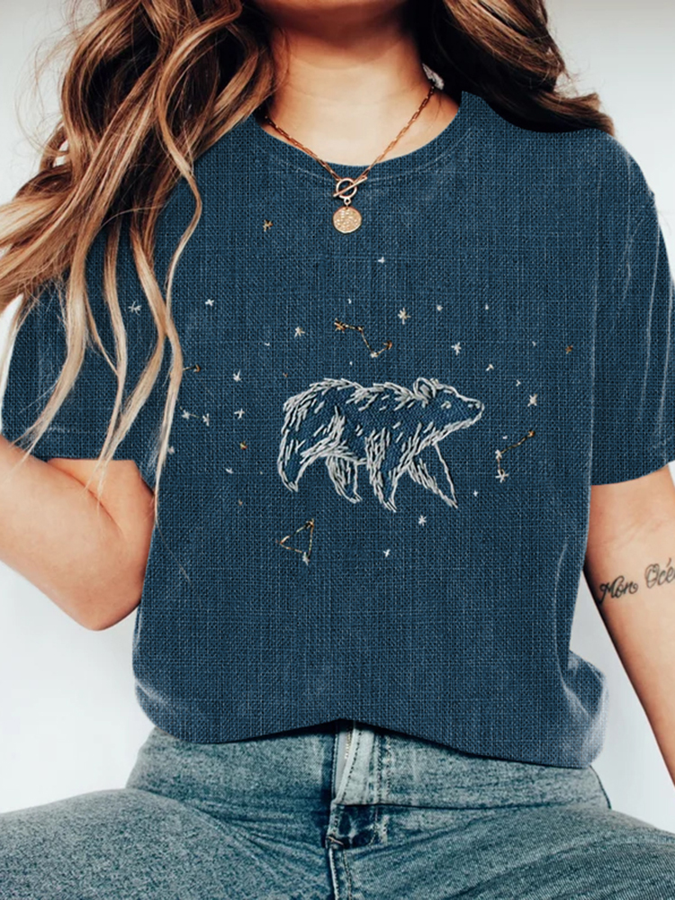 Respect The Locals Bear Embroidery Art Print Women's T-shirt