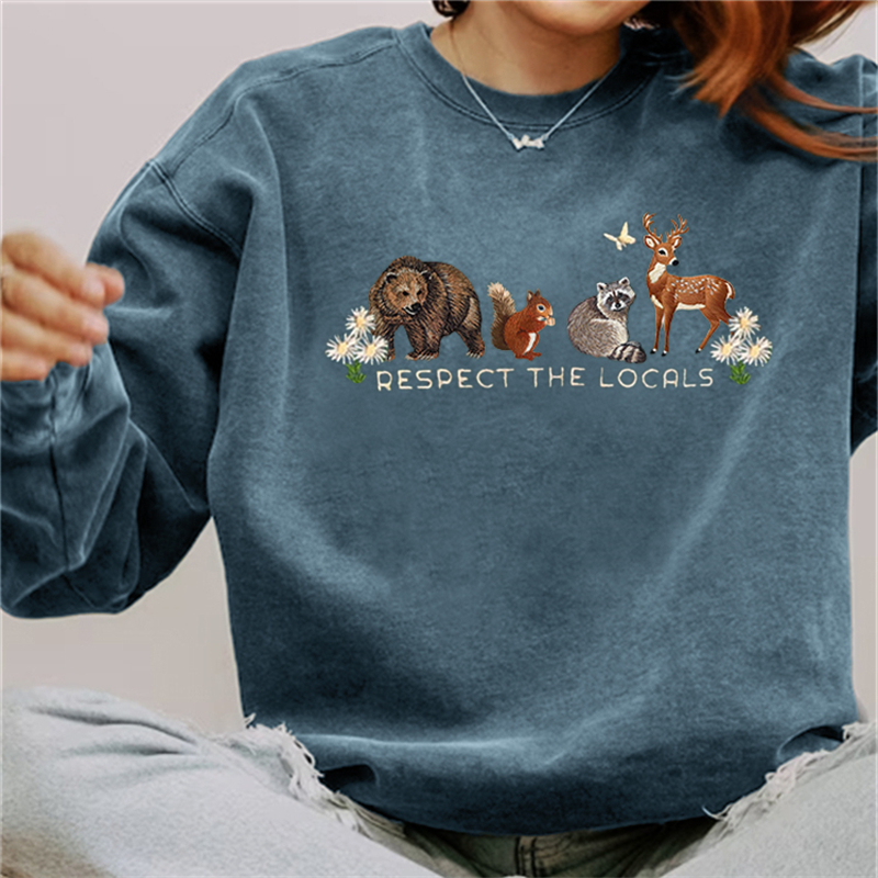 Respect The Locals National Park Embroidered Vintage Washed Sweatshirt Respect The Locals National Park Embroidered Vintage Washed Sweatshirt