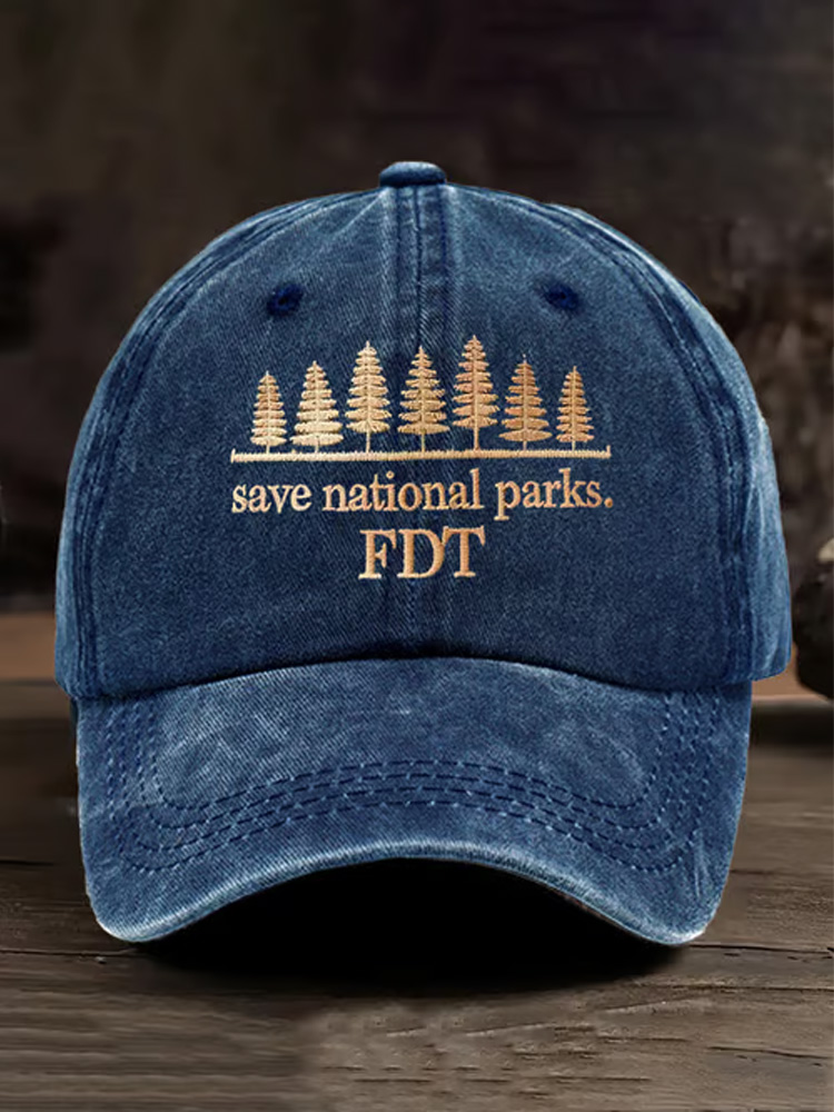 Retro Save National Parks Fdt Printed Baseball Cap Retro Save National Parks Fdt Printed Baseball Cap