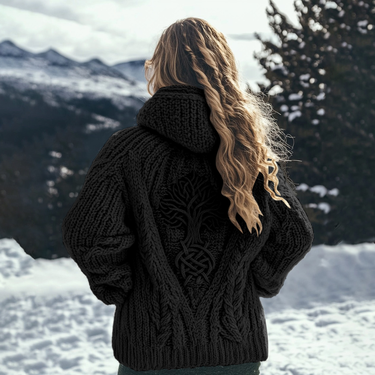 Women's Viking Tribal Tree Of Life Celtic Knot Hooded Sweater