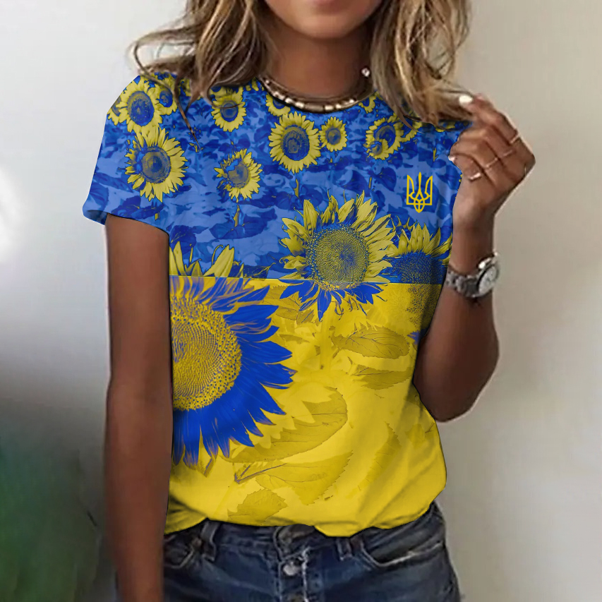 Ukraine Sunflower Painting Art Cozy T Shirt Ukraine Sunflower Painting Art Cozy T Shirt