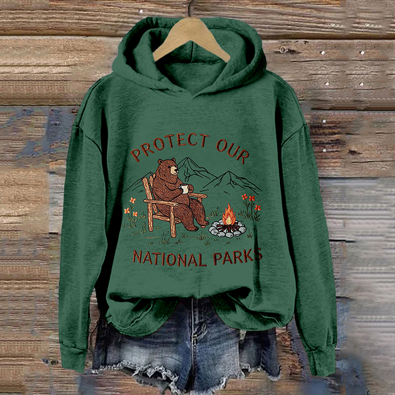 Protect Our National Parks Embroidered Vintage Cozy Hoodie Protect Our National Parks Embroidered Vintage Cozy Hoodie