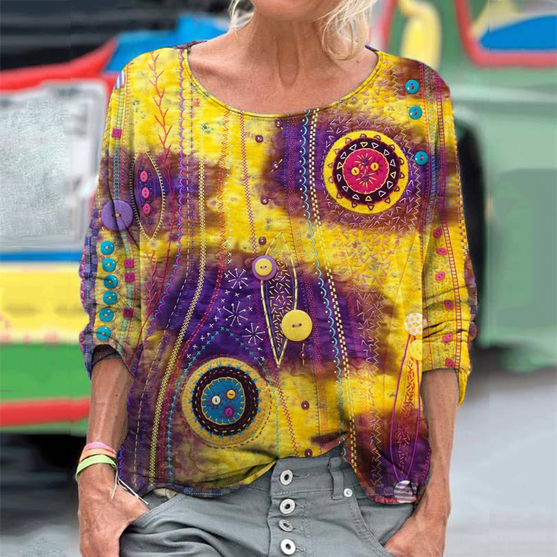 Button Embroidered Floral Women's Vintage Linen Shirt Button Embroidered Floral Women's Vintage Linen Shirt