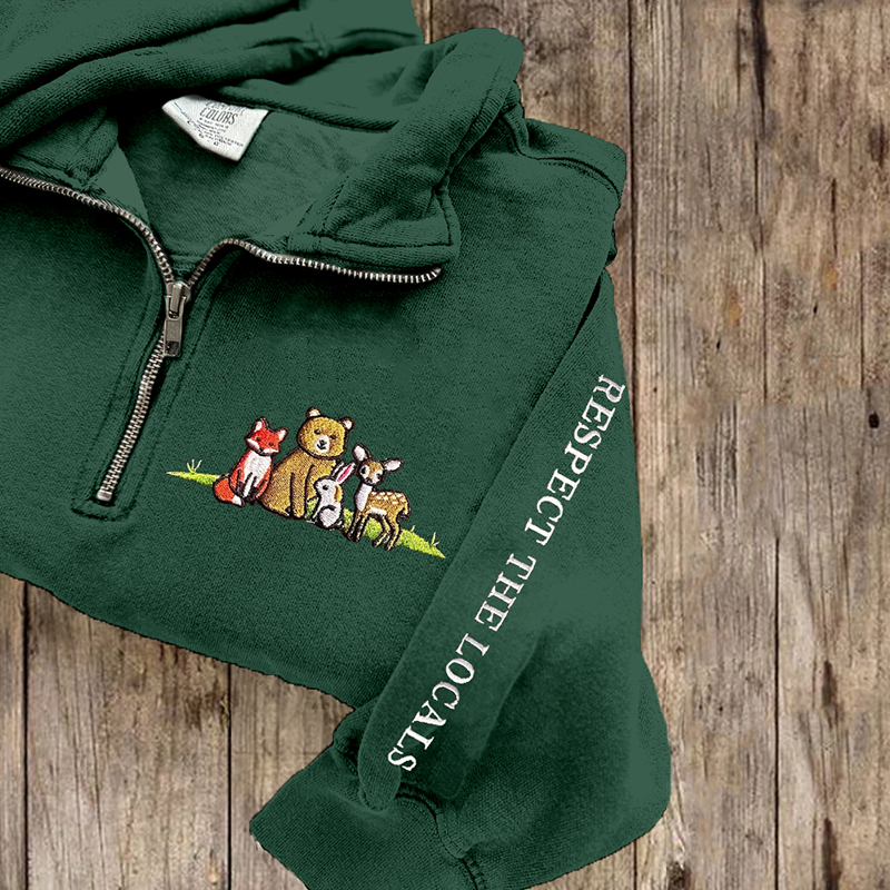 Respect The Local Wildlife Embroidered Vintage Cozy Sweatshirt Respect The Local Wildlife Embroidered Vintage Cozy Sweatshirt