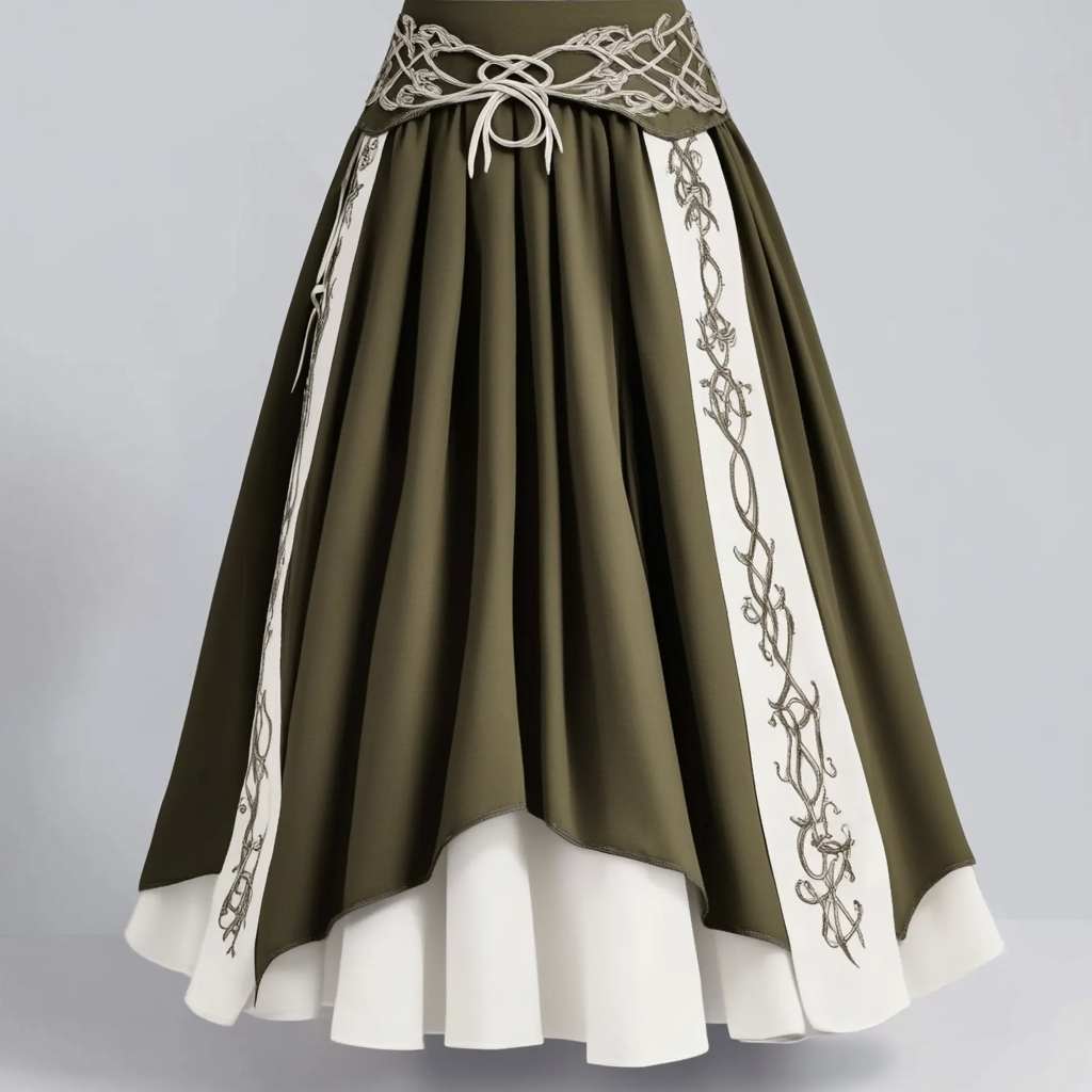 Women's Vintage Viking Rune Cotton And Linen Casual Skirt Women's Vintage Viking Rune Cotton And Linen Casual Skirt