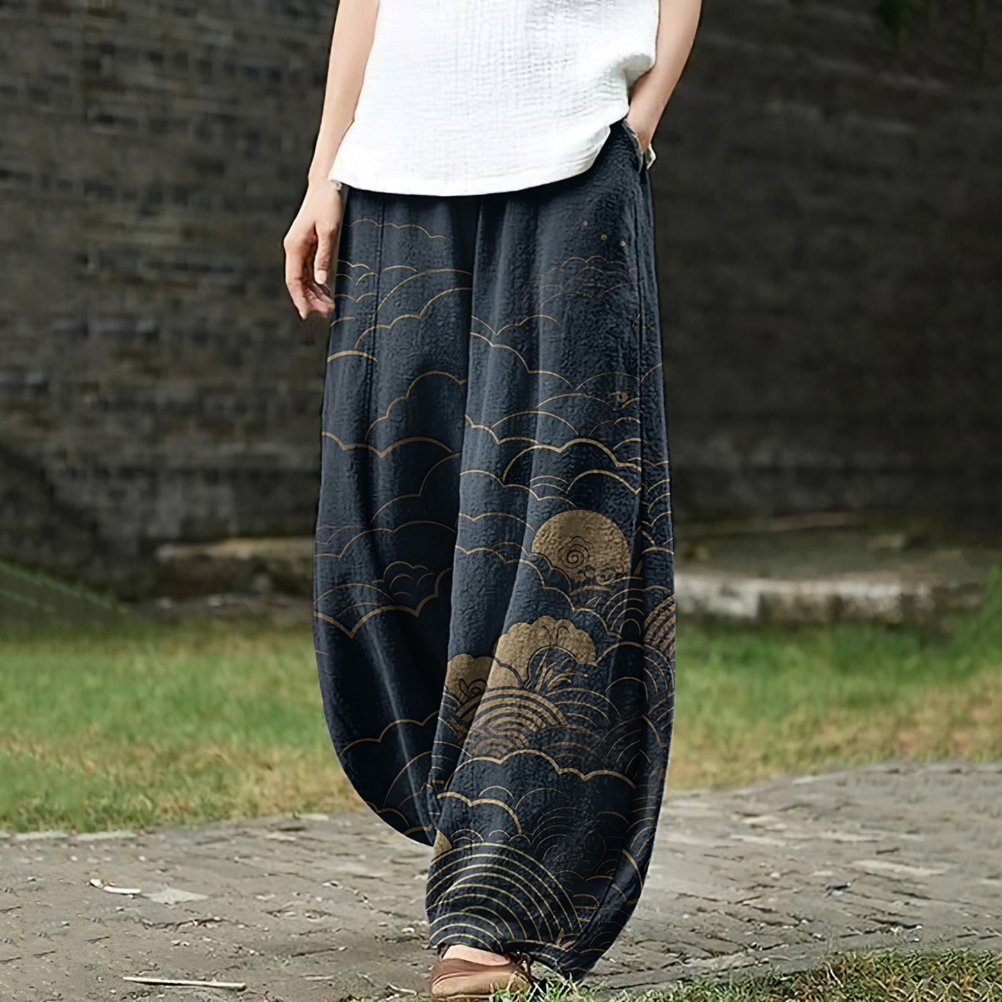 Women'S Japanese Art Loose Casual Pants Women'S Japanese Art Loose Casual Pants