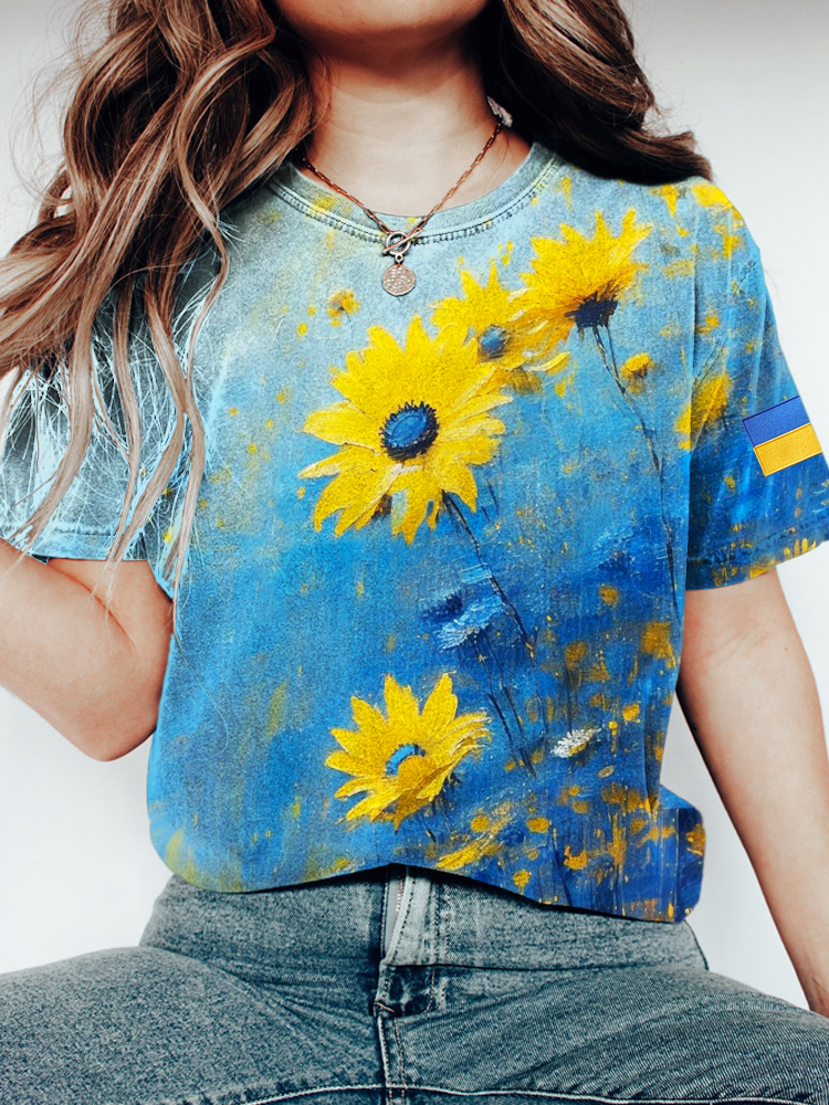 Sunflower Oil Painting Art Print Women's T-shirt