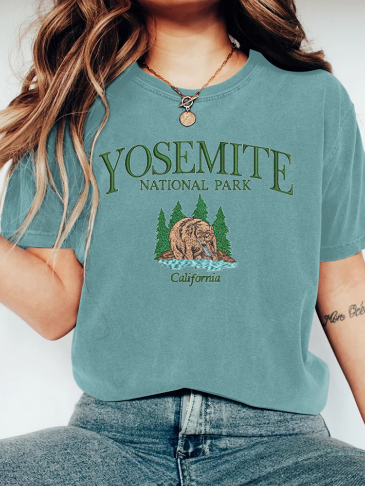 Yosemite National Park Embroidered Cozy T Shirt