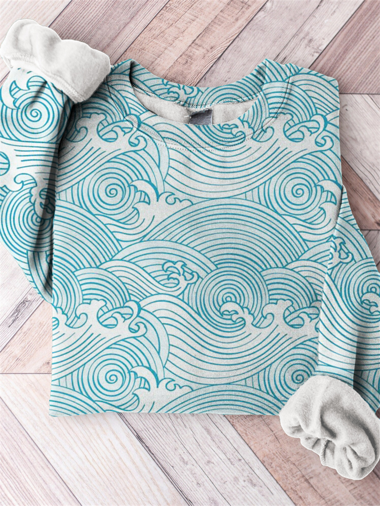 Sea Waves Japanese Art Comfy Sweatshirt