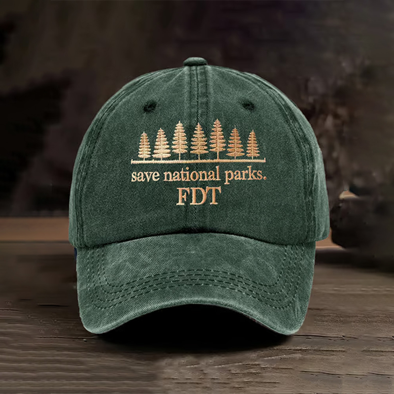Retro Save National Parks Fdt Printed Baseball Cap Retro Save National Parks Fdt Printed Baseball Cap