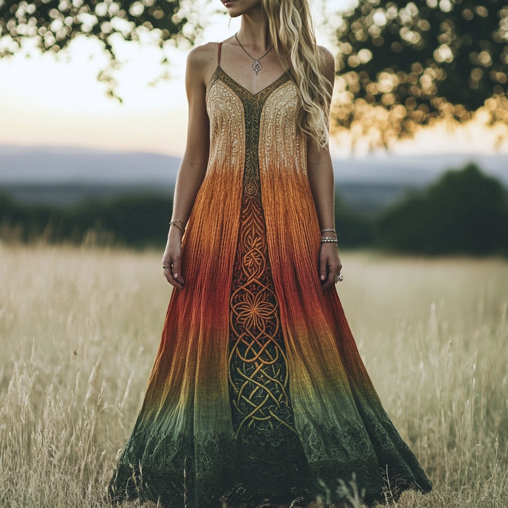 Viking Celtic Knot Print Women's Vintage Halter Dress Viking Celtic Knot Print Women's Vintage Halter Dress