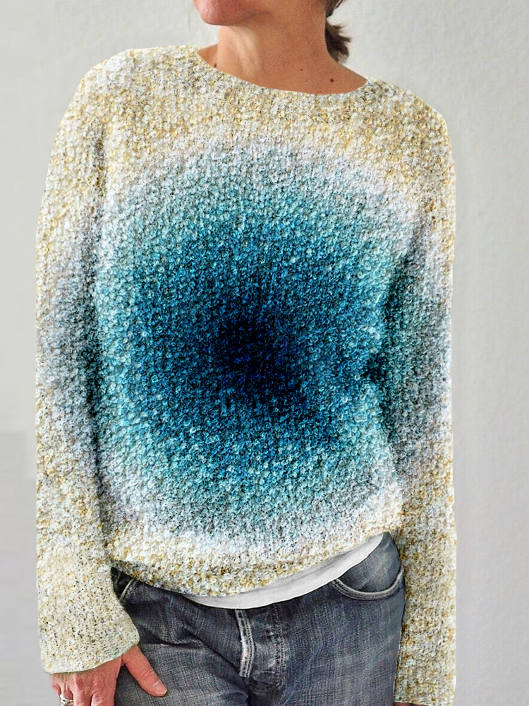 Ocean Inspired Embroidery Pattern Cozy Sweater