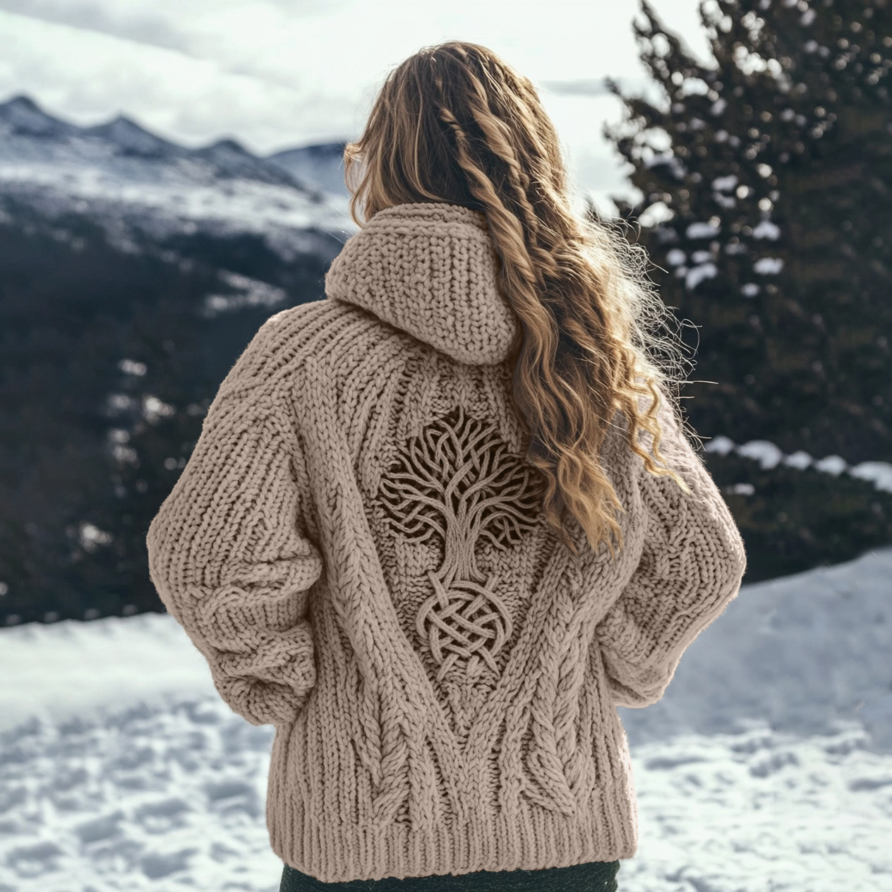 Women's Viking Tribal Tree Of Life Celtic Knot Hooded Sweater