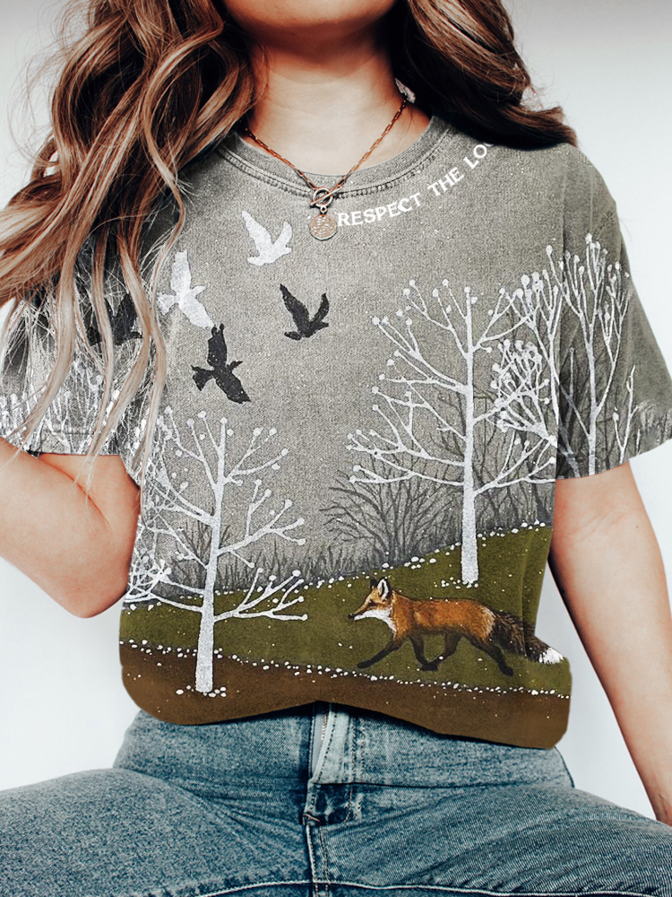 Protecting Local Forest Animals Advocacy Vintage Women's Washed T-shirt