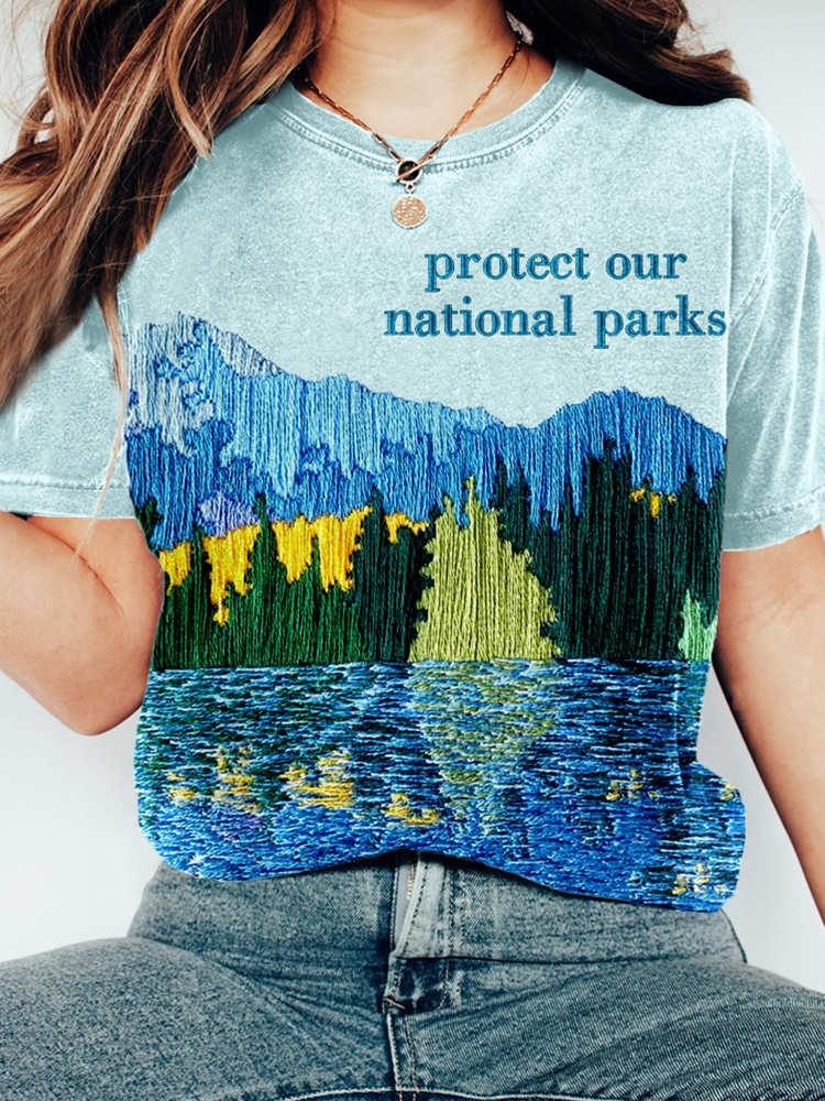 Protect Our National Park Embroidered Vintage T Shirt