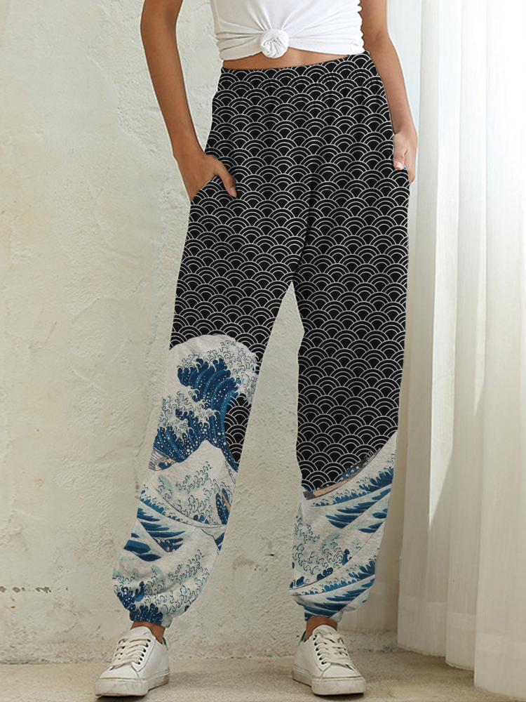 The Great Wave off Kanagawa Japanese Art Sweatpants The Great Wave off Kanagawa Japanese Art Sweatpants