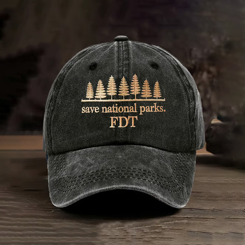 Retro Save National Parks Fdt Printed Baseball Cap Retro Save National Parks Fdt Printed Baseball Cap