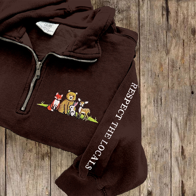 Respect The Local Wildlife Embroidered Vintage Cozy Sweatshirt Respect The Local Wildlife Embroidered Vintage Cozy Sweatshirt
