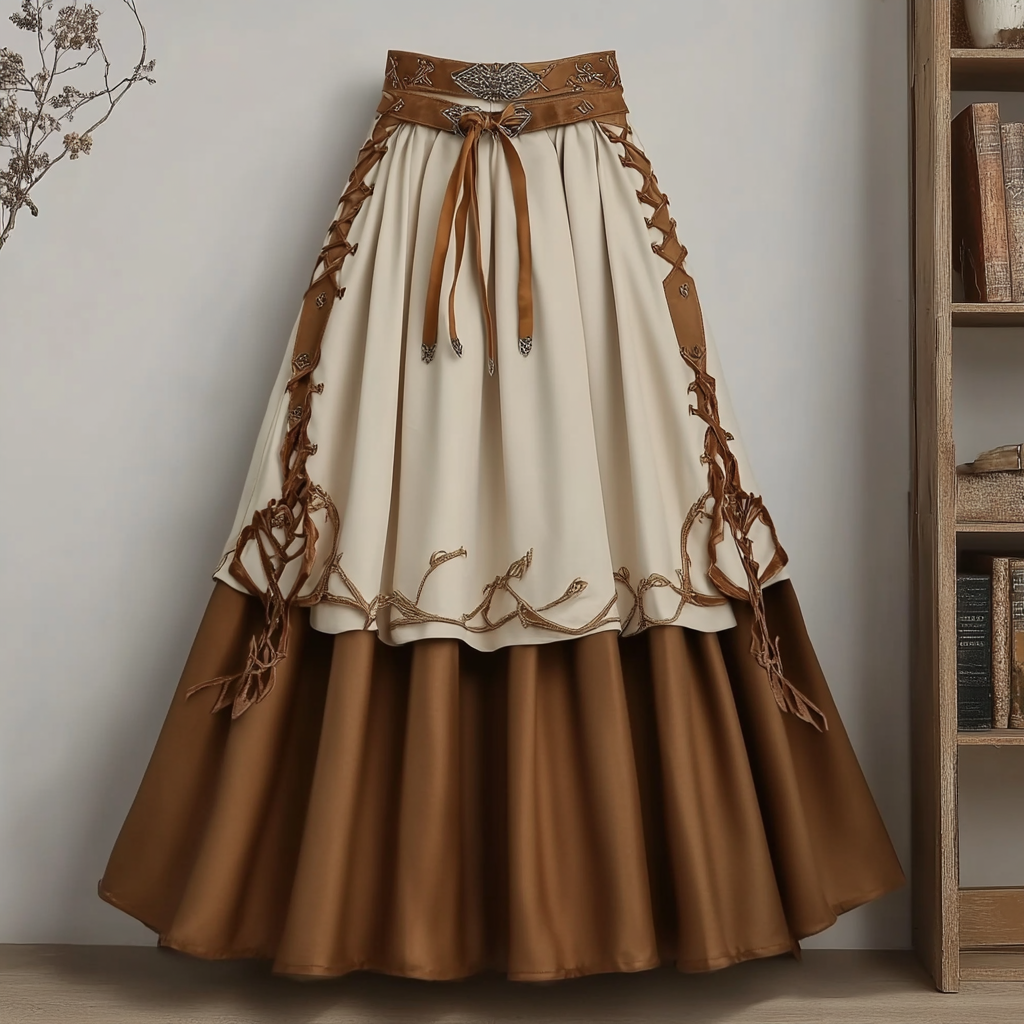 Women's Vintage Viking Rune Cotton And Linen Casual Skirt