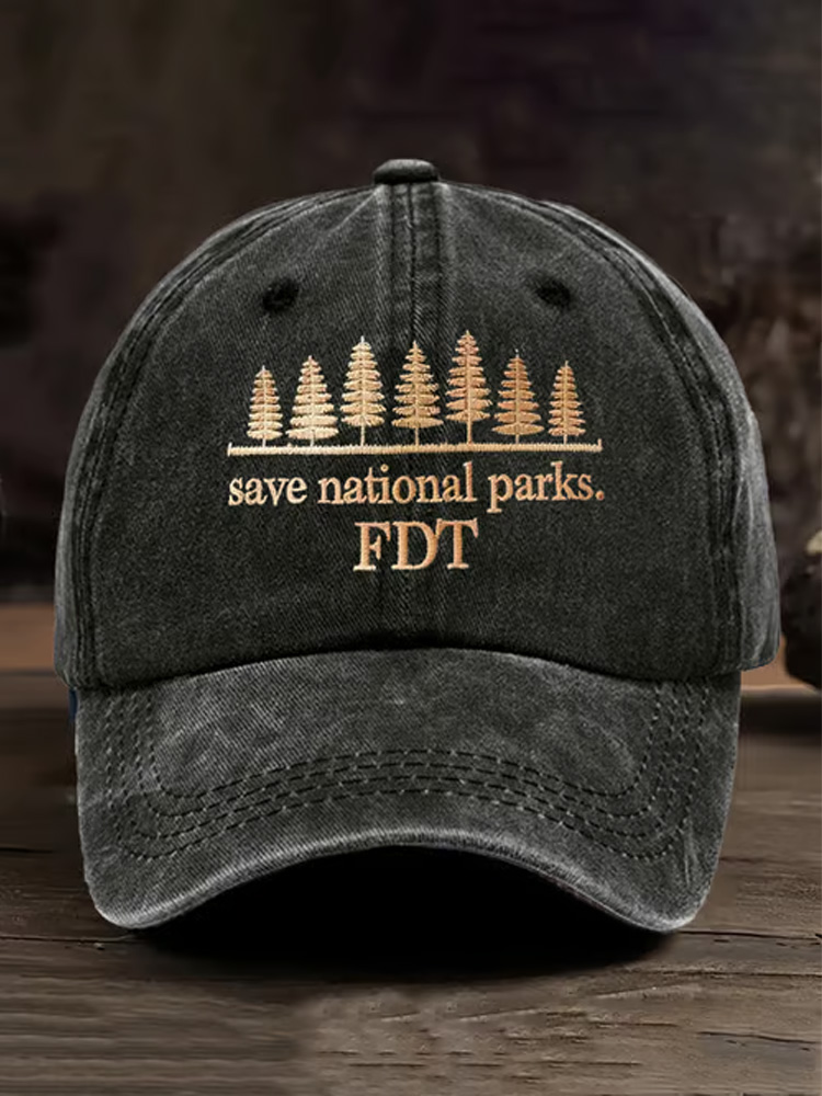 Retro Save National Parks Fdt Printed Baseball Cap Retro Save National Parks Fdt Printed Baseball Cap