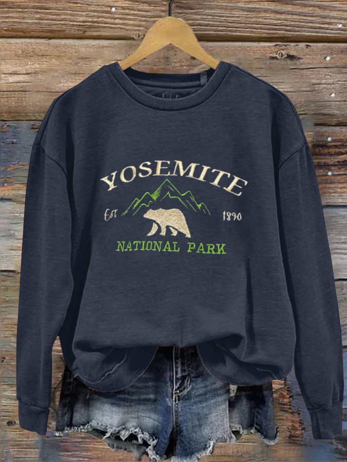 Yosemite National Park Embroidered Cozy Sweatshirt