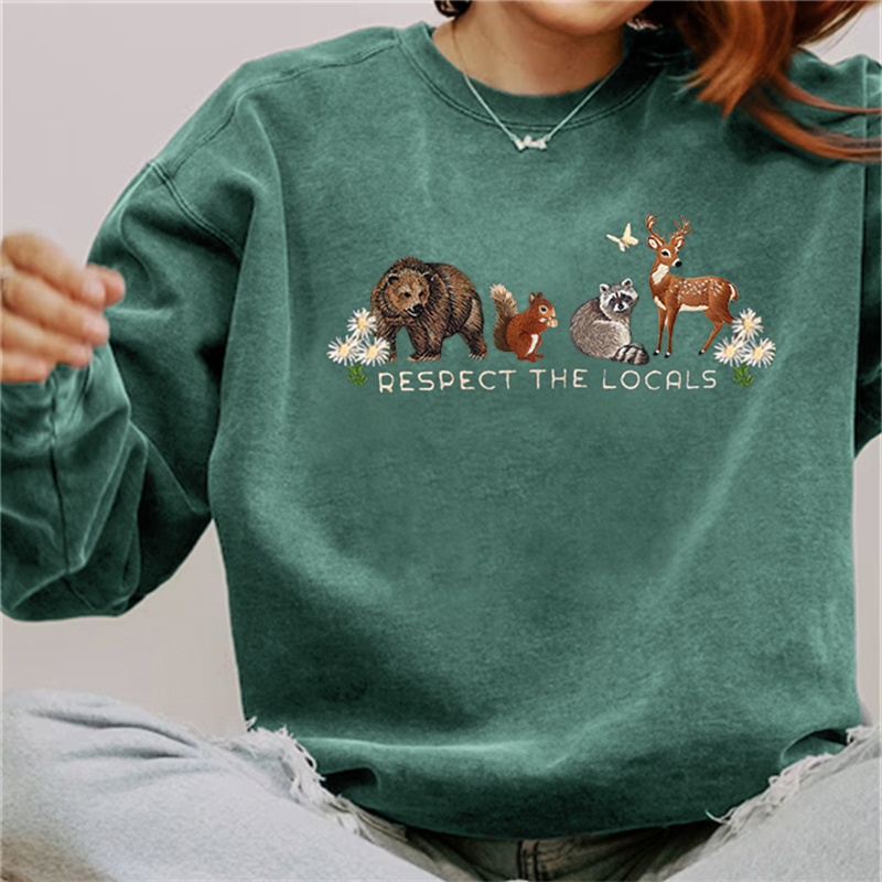 Respect The Locals National Park Embroidered Vintage Washed Sweatshirt Respect The Locals National Park Embroidered Vintage Washed Sweatshirt