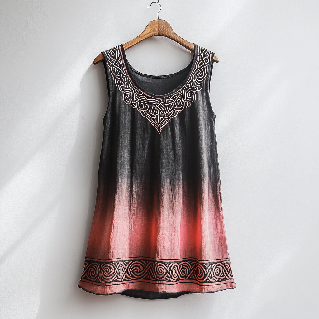 Women's Viking Celtic Knot Pattern Art Linen Sleeveless Top Women's Viking Celtic Knot Pattern Art Linen Sleeveless Top