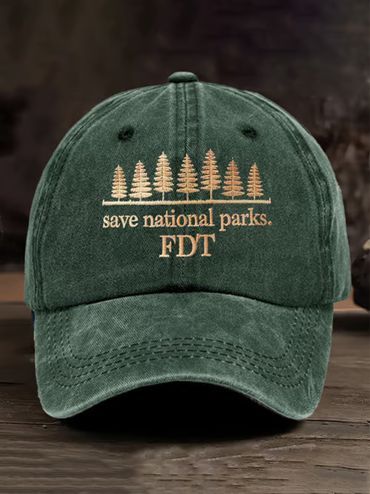 Retro Save National Parks Fdt Printed Baseball Cap