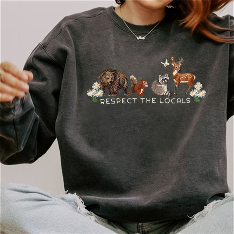Respect The Locals National Park Embroidered Vintage Washed Sweatshirt Respect The Locals National Park Embroidered Vintage Washed Sweatshirt