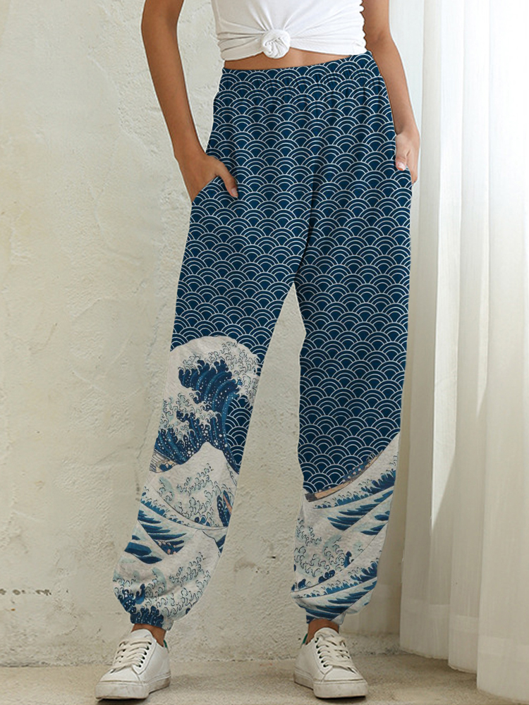 The Great Wave off Kanagawa Japanese Art Sweatpants