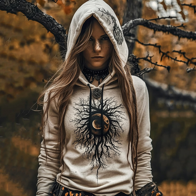 Women's Tribal Viking Totem Casual Hoodie Women's Tribal Viking Totem Casual Hoodie