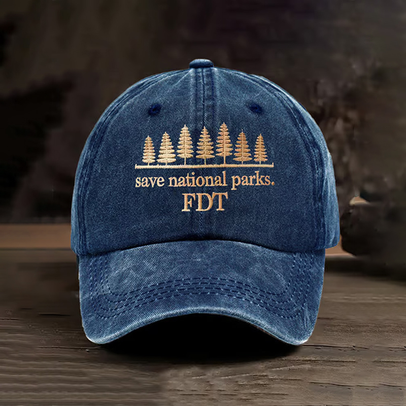 Retro Save National Parks Fdt Printed Baseball Cap Retro Save National Parks Fdt Printed Baseball Cap