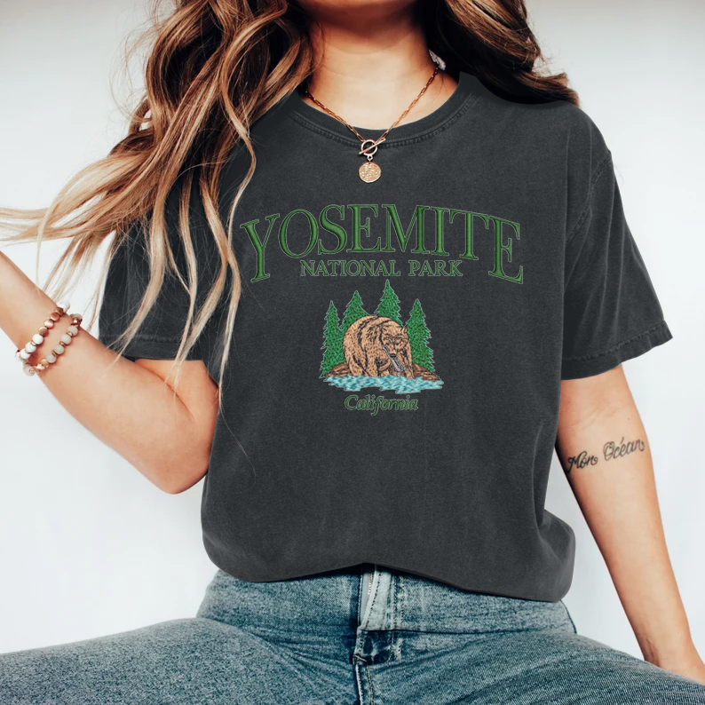 Yosemite National Park Embroidered Cozy T Shirt Yosemite National Park Embroidered Cozy T Shirt