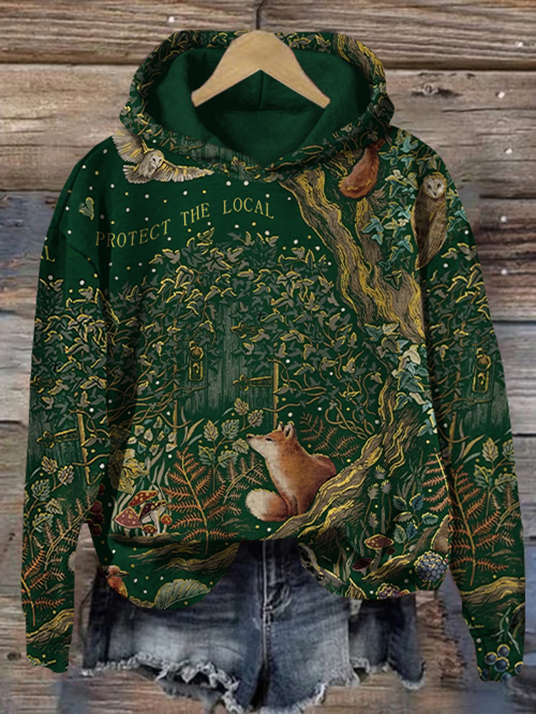 Protect The Locals Animal Printed Casual Sweatshirt