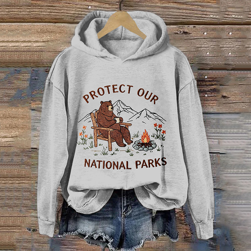 Protect Our National Parks Embroidered Vintage Cozy Hoodie Protect Our National Parks Embroidered Vintage Cozy Hoodie