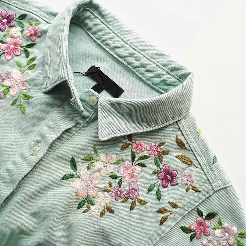 Women's Retro Floral Embroidery Art Long Sleeve Casual Shirt Women's Retro Floral Embroidery Art Long Sleeve Casual Shirt
