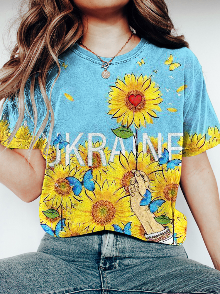 Ukrainian Sunflower Print Women's T-shirt